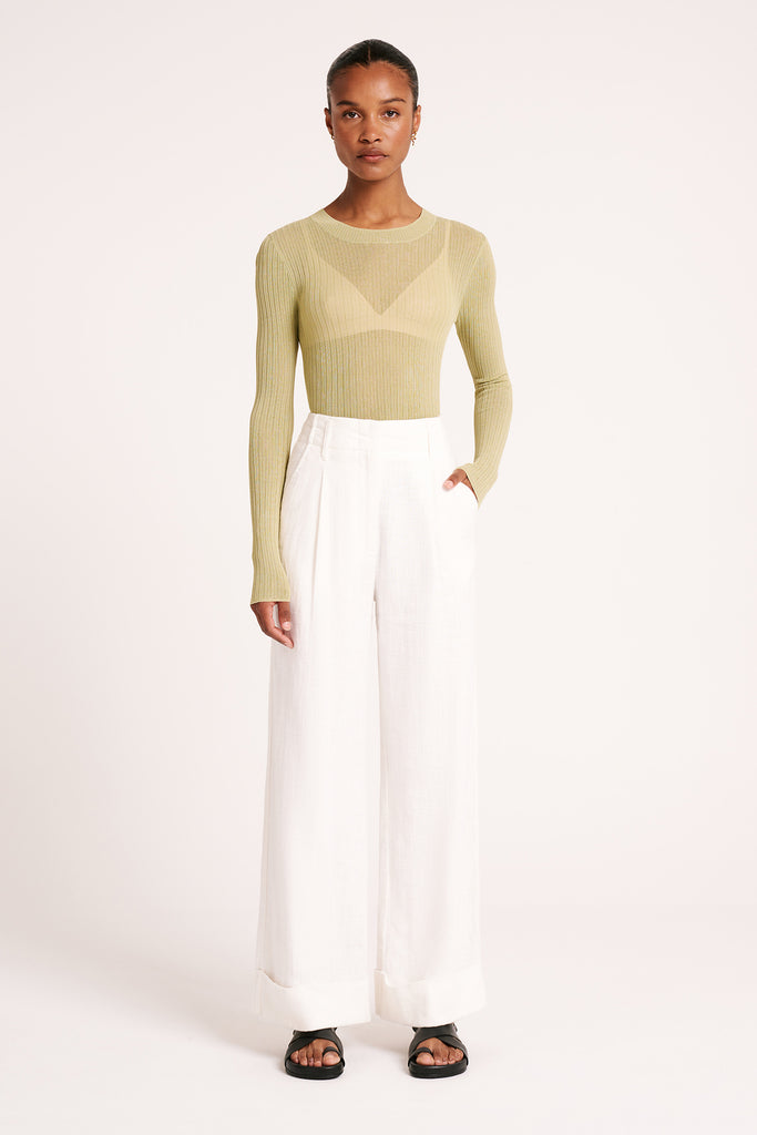 Shop Paloma Tailored Pant in Salt | Nude Lucy