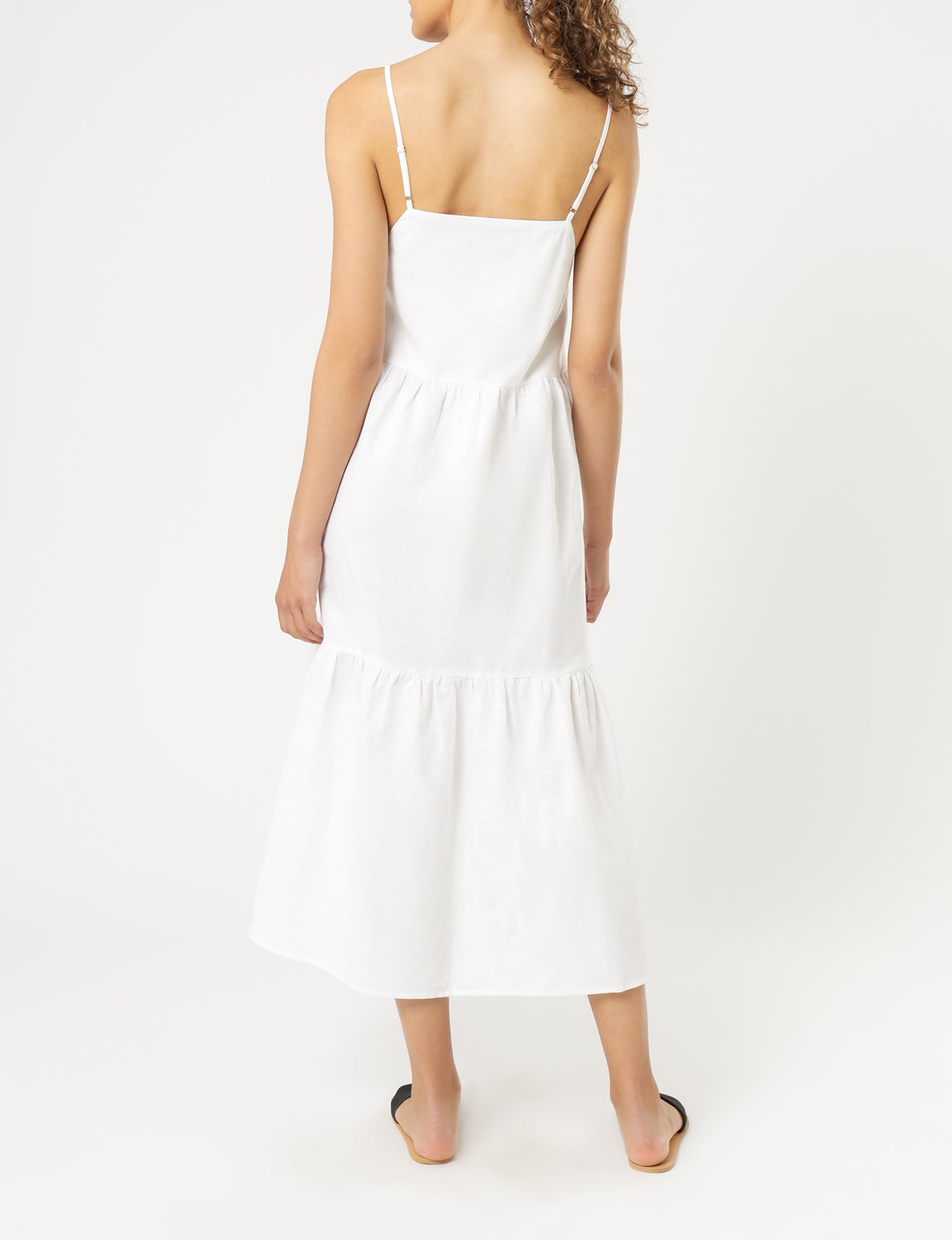 Nude Lucy Miles Linen Midi Dress White Dress 