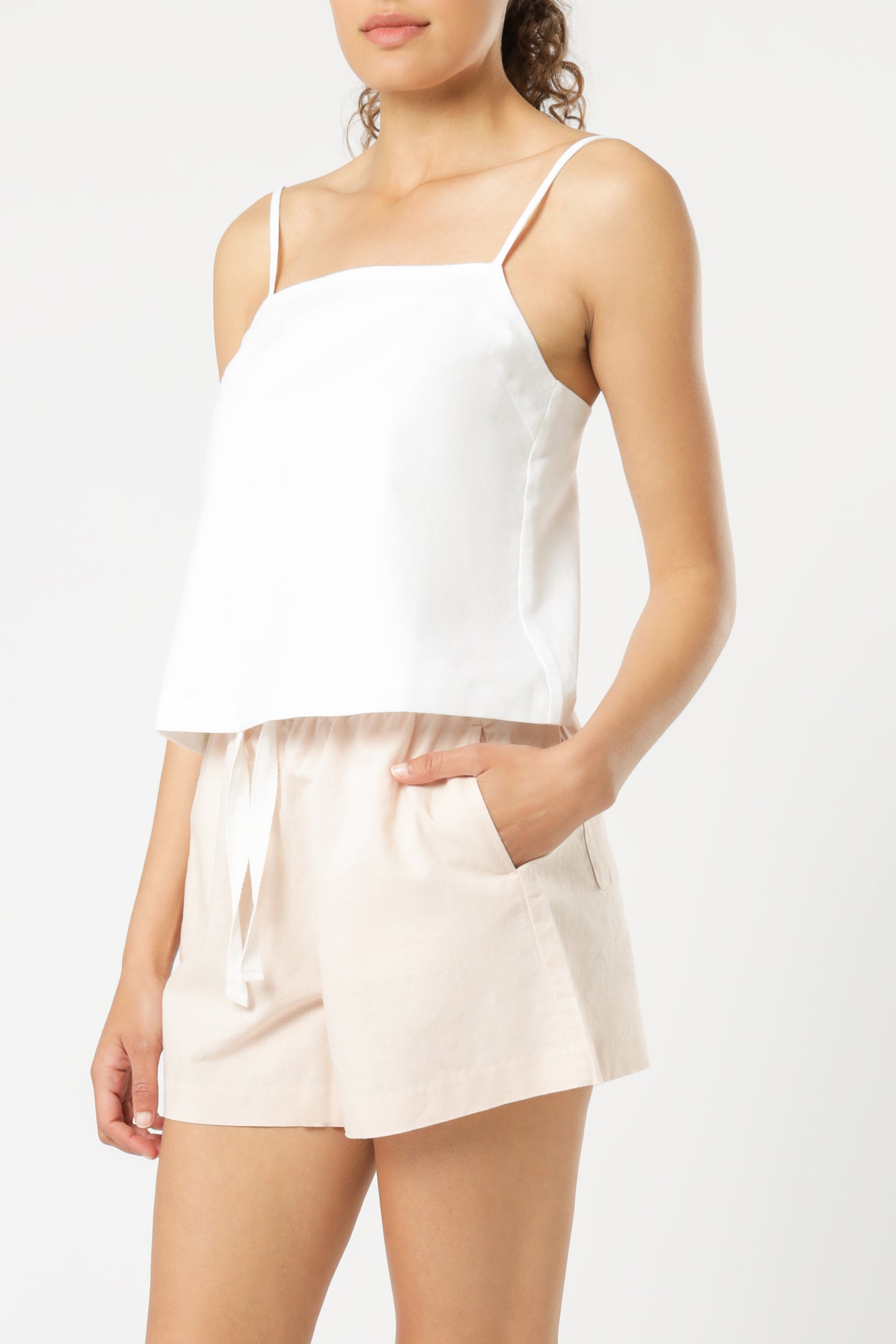 Nude Lucy miles linen cami white top