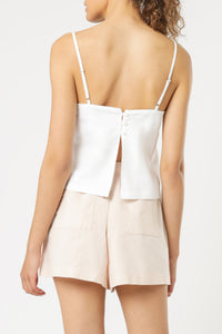 Nude Lucy miles linen cami white top