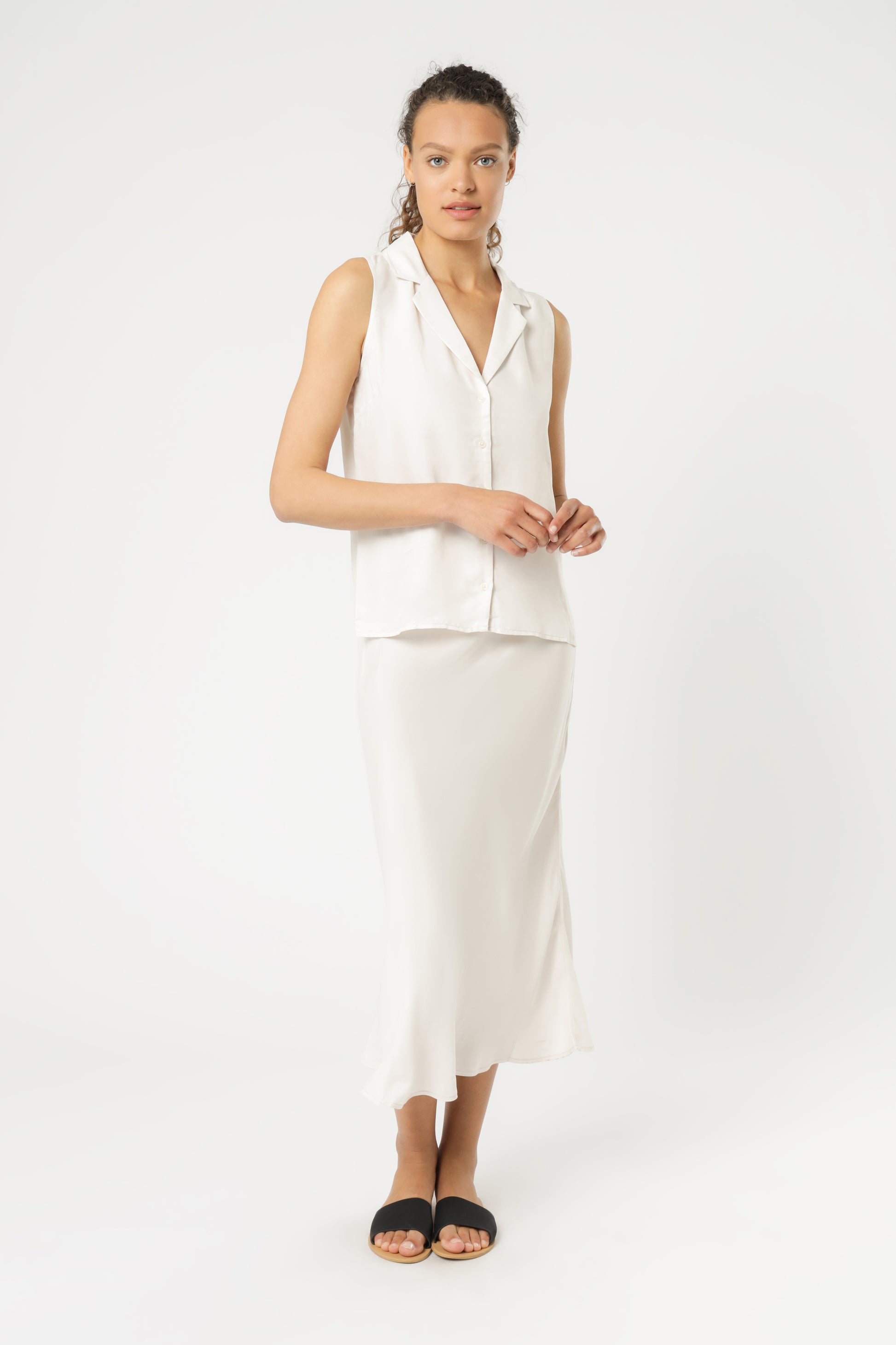 Nude Lucy Parker Cupro Skirt Cream Skirt 