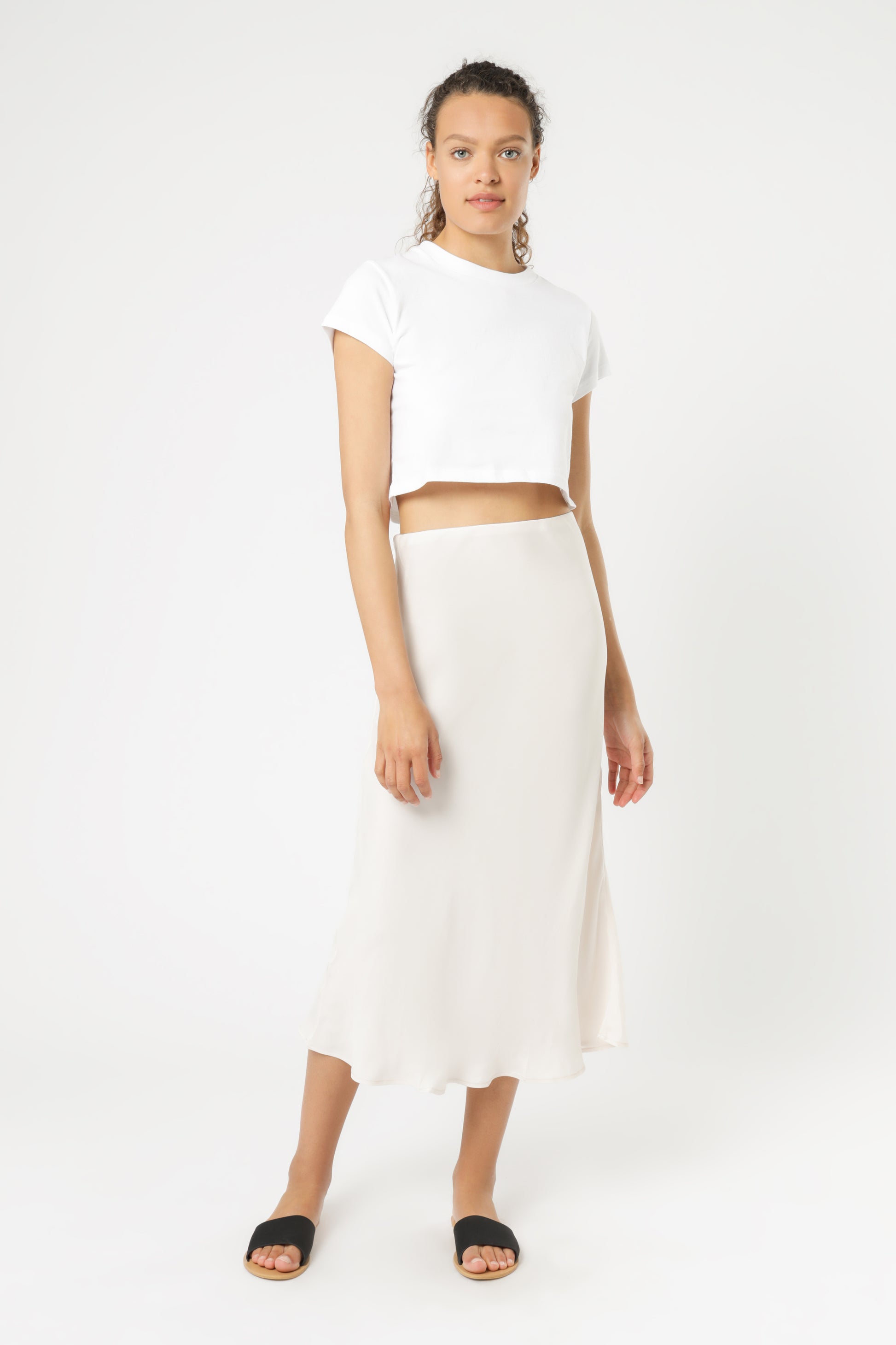 Nude Lucy Parker Cupro Skirt Cream Skirt 