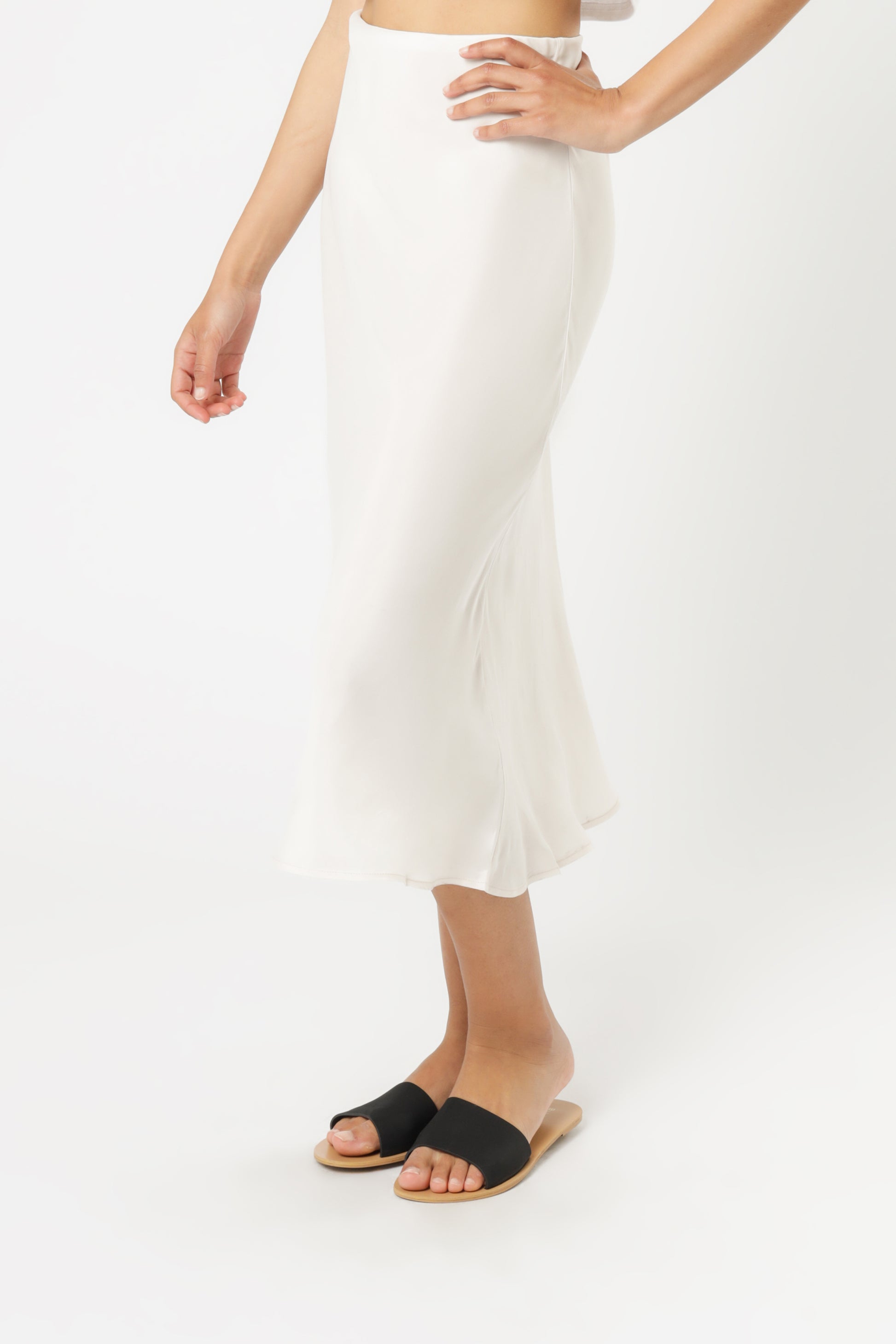 Nude Lucy Parker Cupro Skirt Cream Skirt 