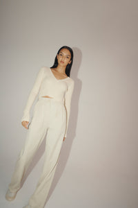 Nude Lucy Jamie V Neck Knit in Milk