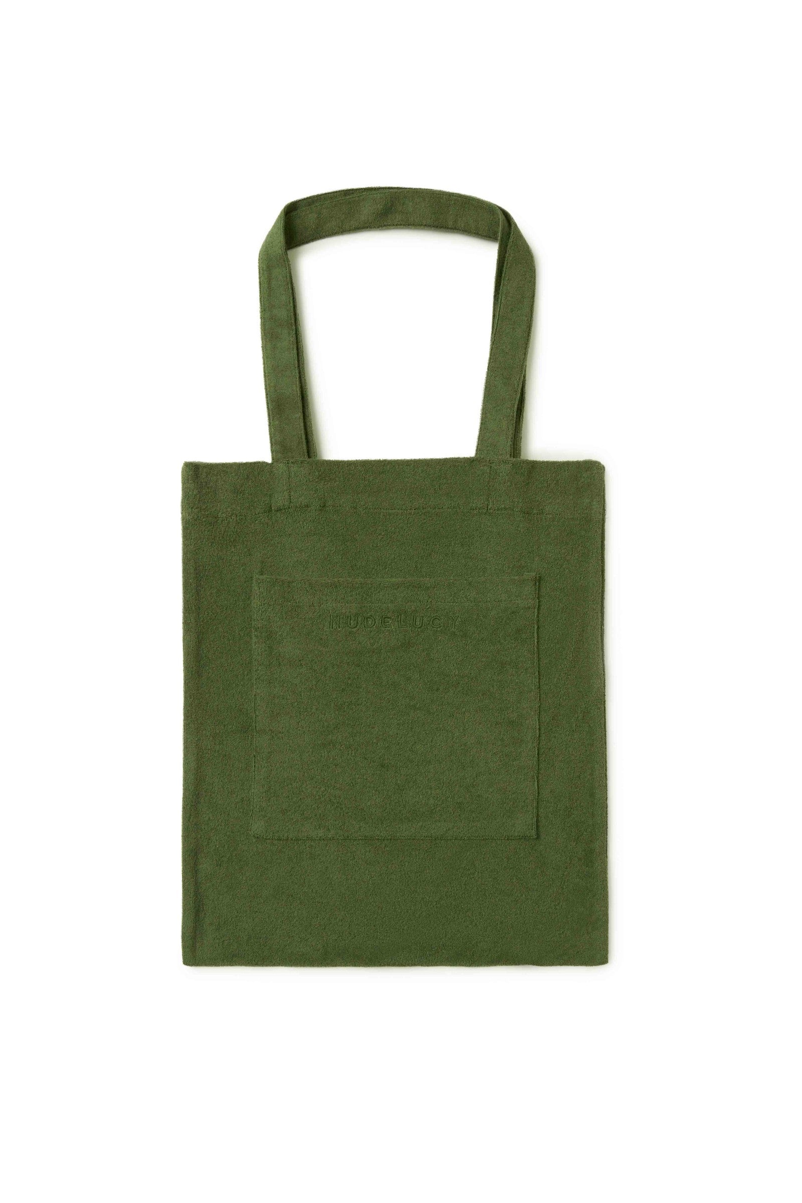 Nude Lucy Finn Terry Tote Bag In A Green Agave Colour 