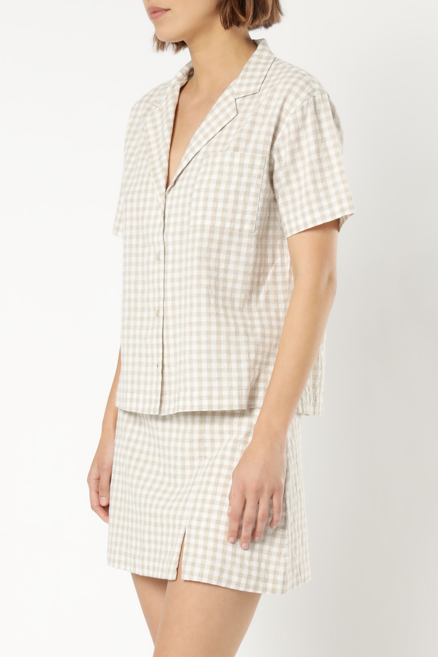 Nude Lucy brynn check shirt sand check shirt