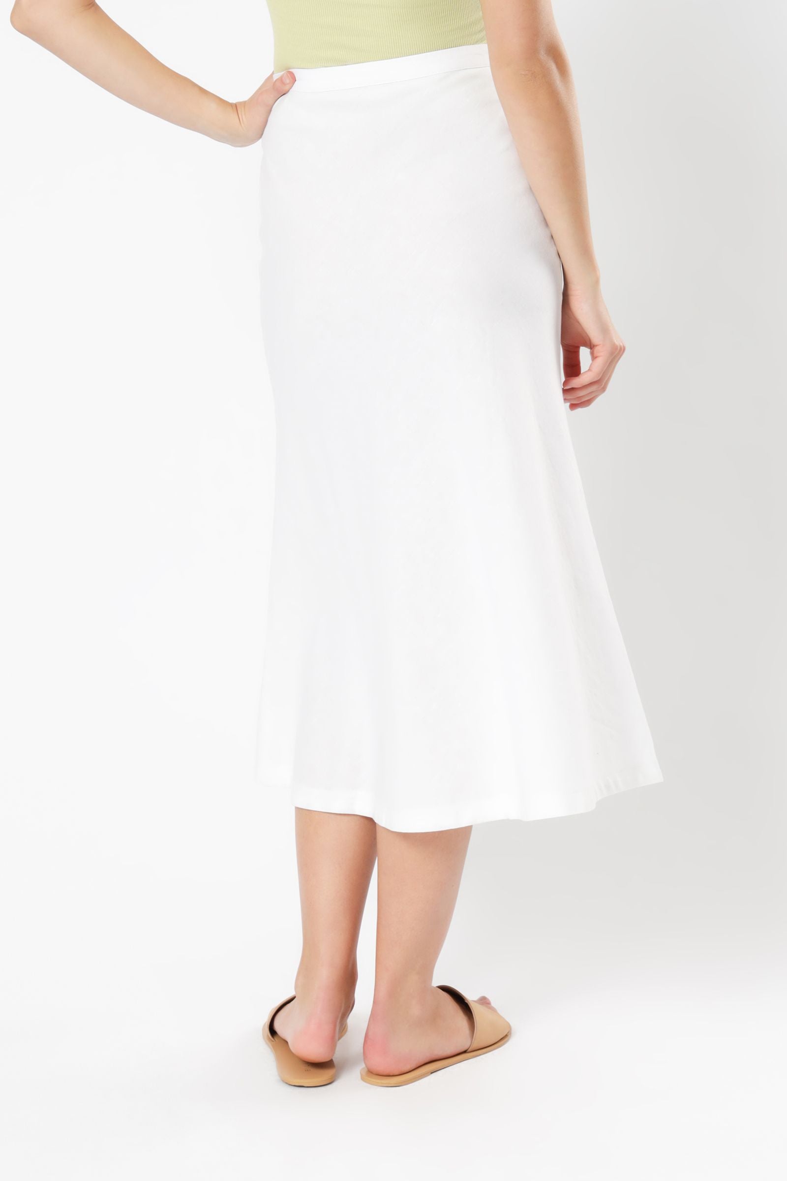 Nude Lucy Drew Linen Midi Skirt White Skirt 