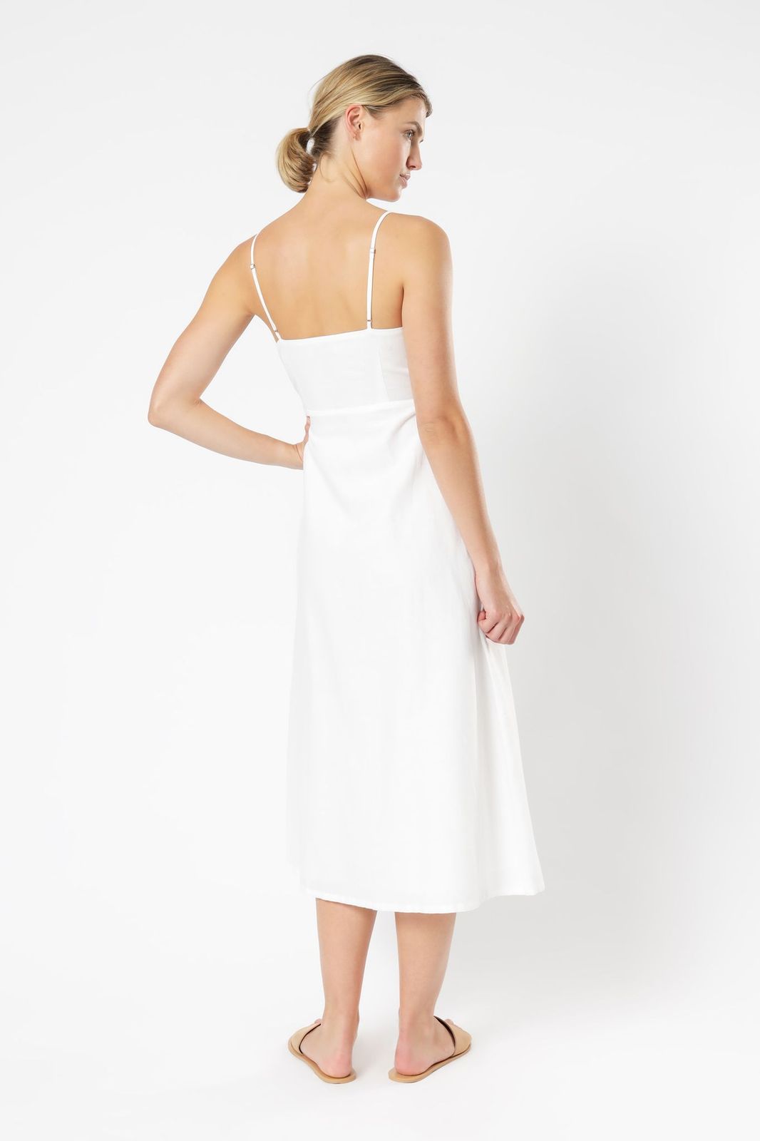 Nude Lucy Drew Linen Midi Dress White Dress 