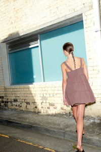 Nude Lucy Rocco Mini Dress in a Brown Cola Colour