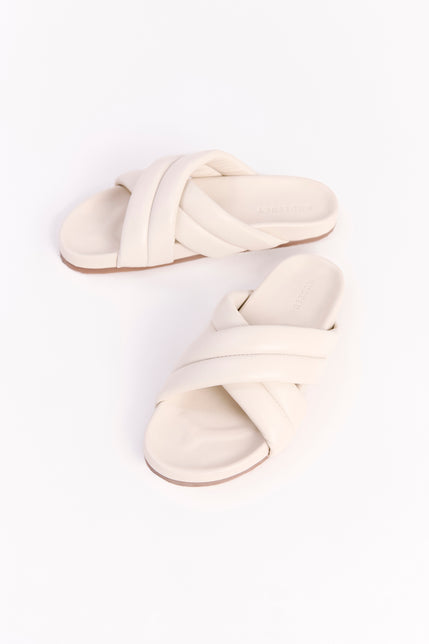 CROSSOVER LEATHER SLIDE-Cloud