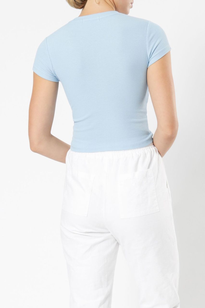 Nude Lucy greta drawstring tee capri blue t shirt