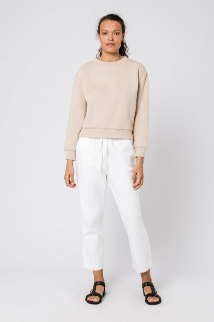 NUDE LUCY EMBR SLOGAN SWEAT-Sand