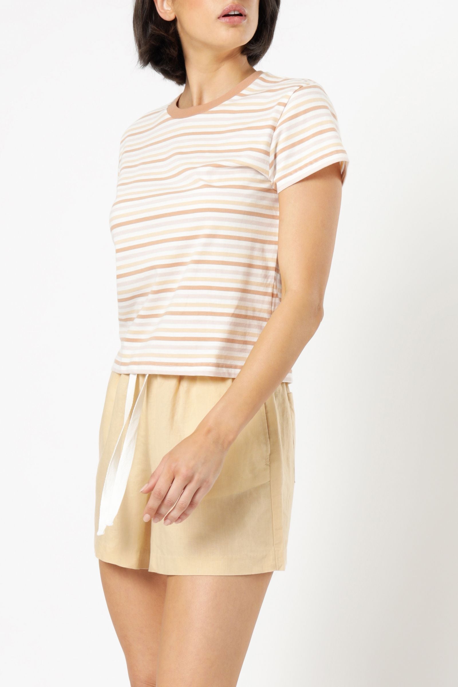 Nude Lucy Erin Multistripe Ringer Tee Terracotta Str Tees 