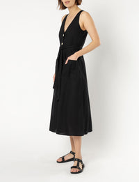Nude Lucy kora linen midi dress black dress