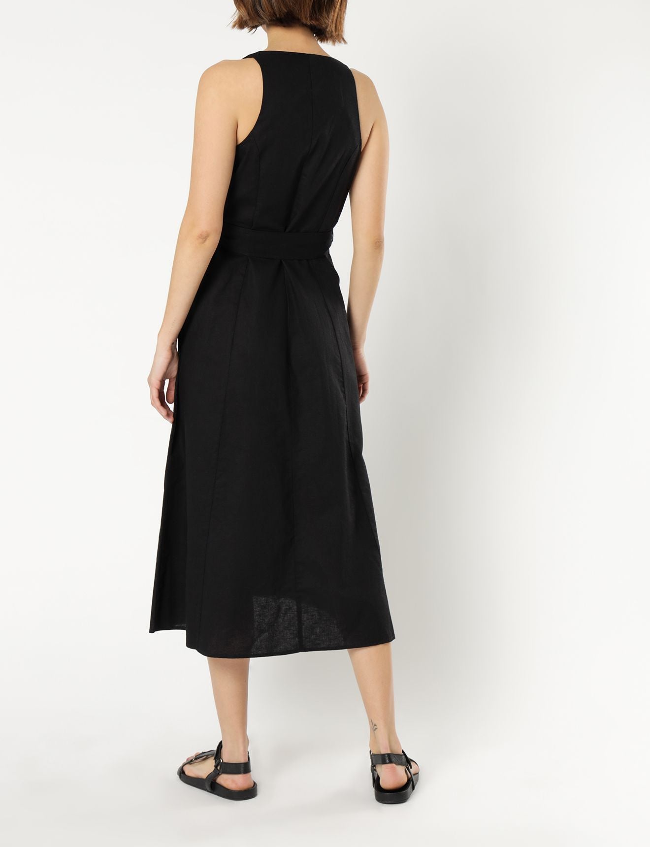 Nude Lucy kora linen midi dress black dress