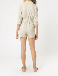 Nude Lucy rumi linen long sleeve romper oat jumpsuit