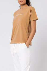 Nude Lucy Nude Lucy washed slogan tee tobacco t shirt