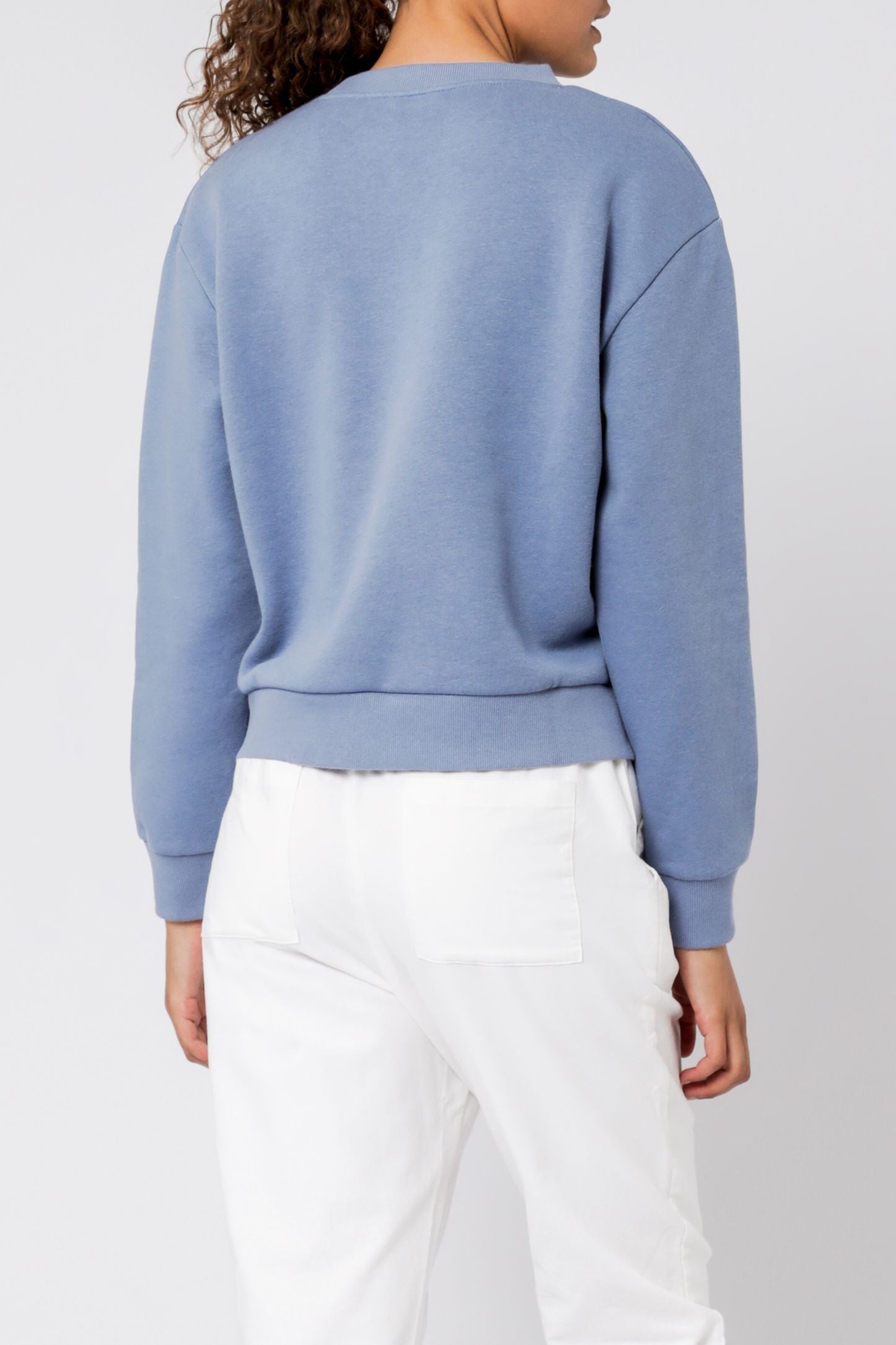 Nude Lucy Nude Lucy Embr Slogan Sweat Steel Blue Sweats 
