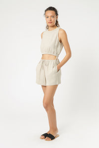 Nude Lucy rumi linen crop top oat top