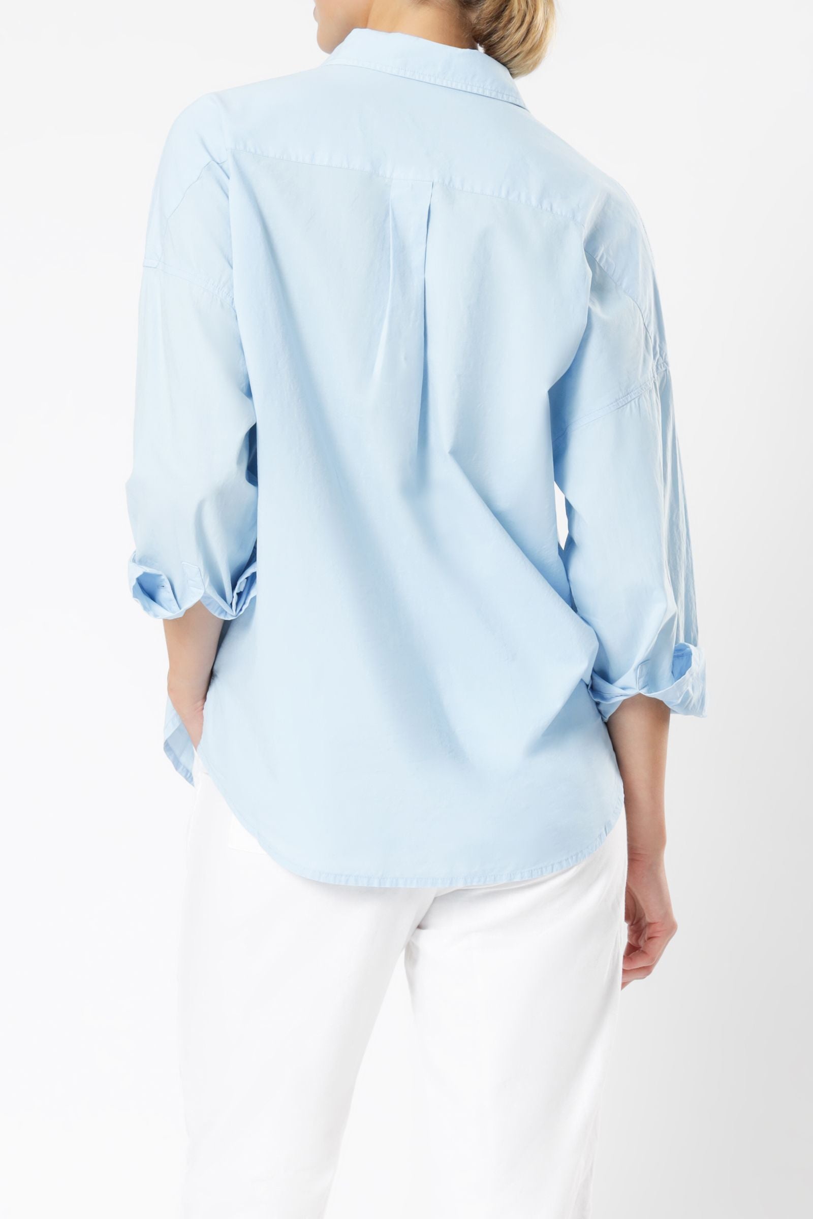 Nude Lucy naya washed cotton shirt capri blue shirt