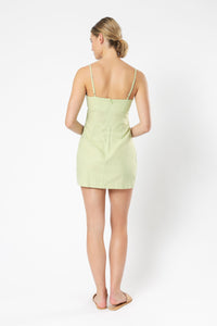 Nude Lucy ezra linen mini dress celery dress