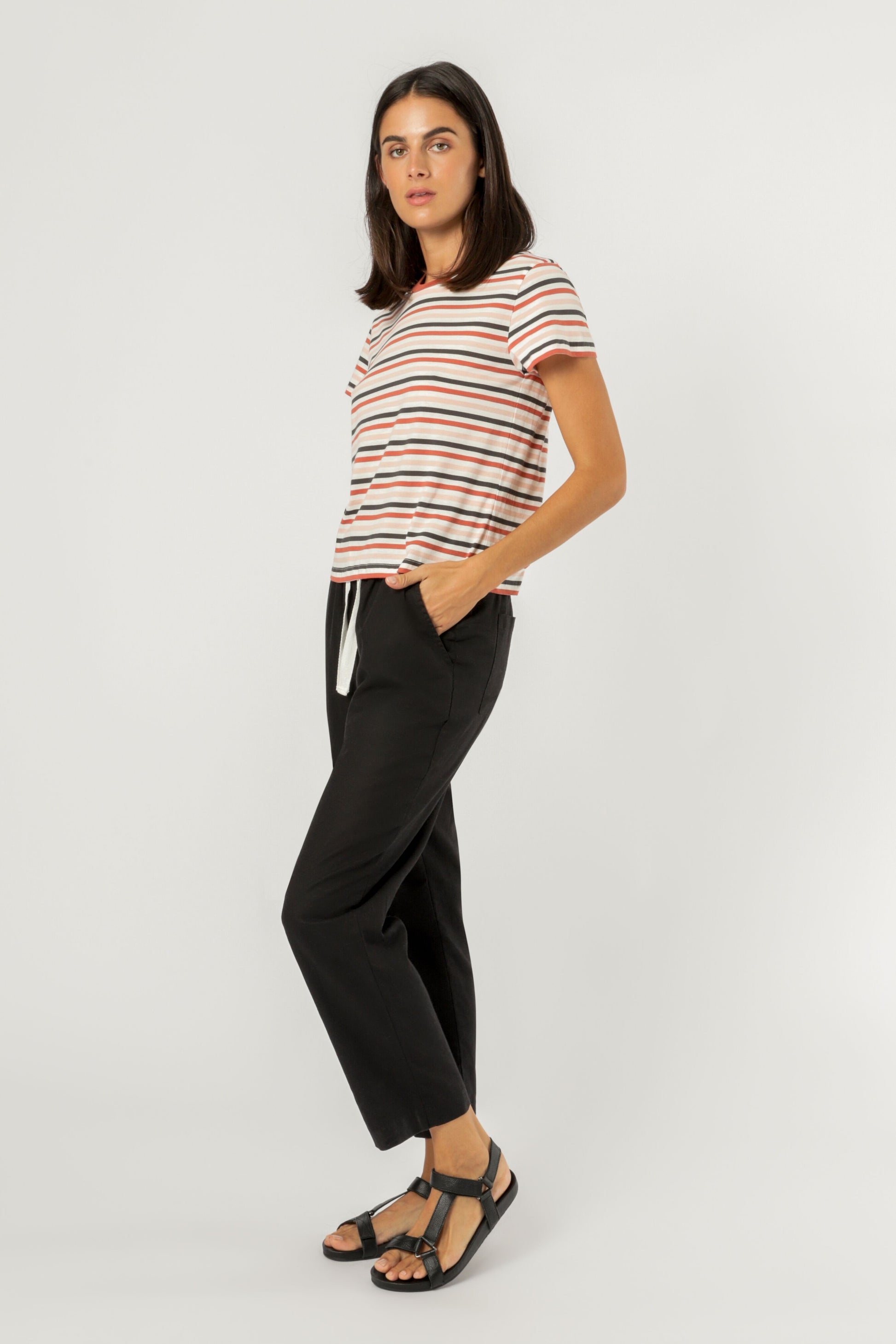 Nude Lucy Binx Multistripe Tee Auburn Stripe T Shirt 