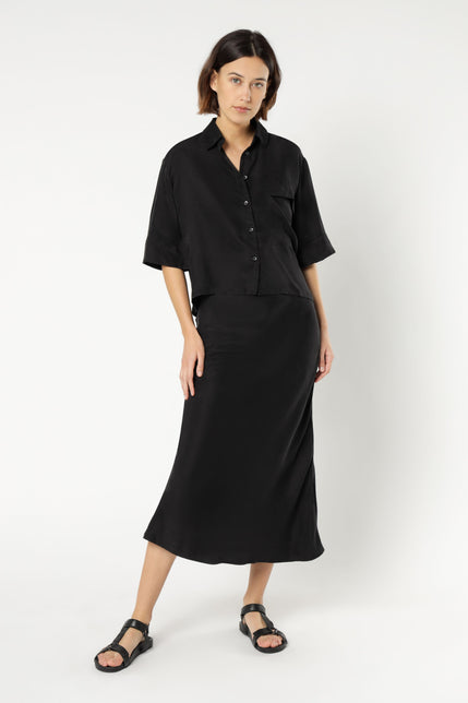 ESME CUPRO SHIRT-Black
