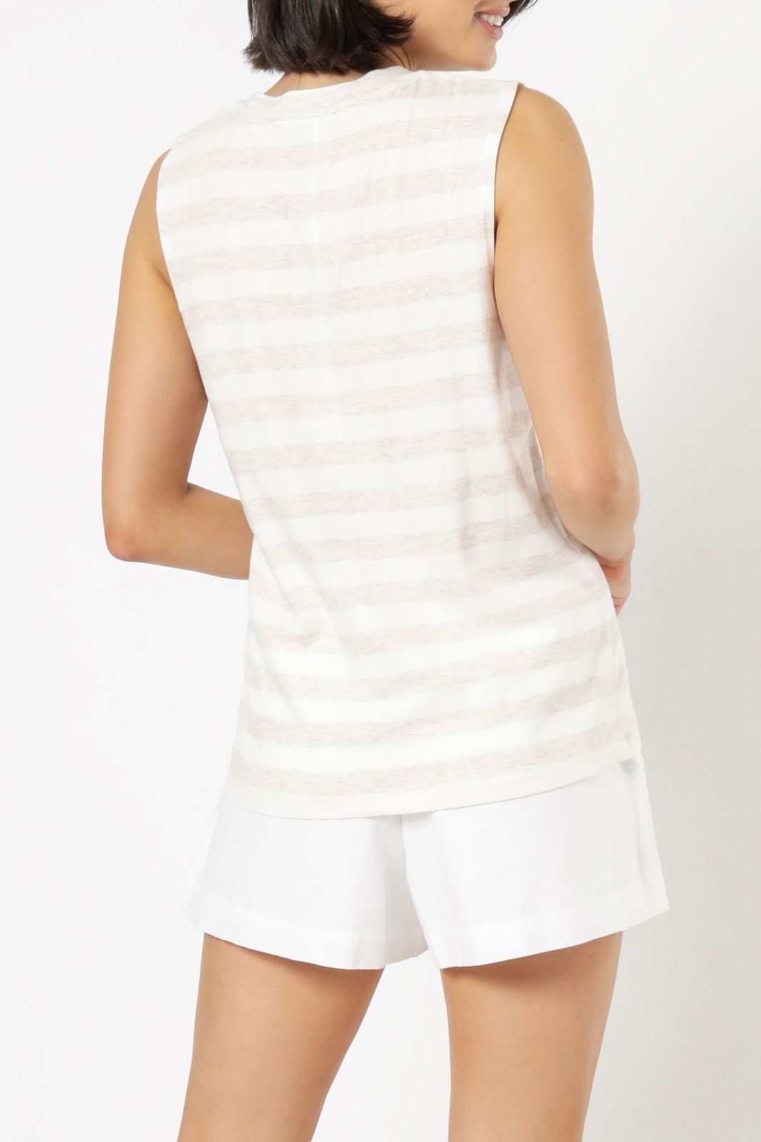 Nude Lucy Callie Stripe Tank Cream Stripe Top 