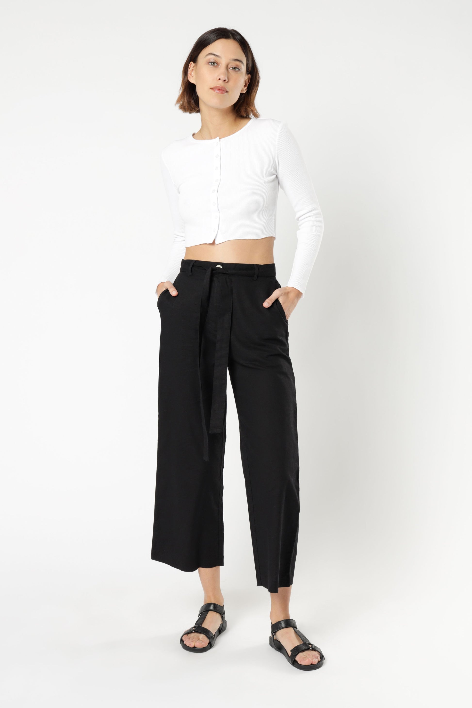 Nude Lucy Brynn Wide Leg Pant Black Pants 