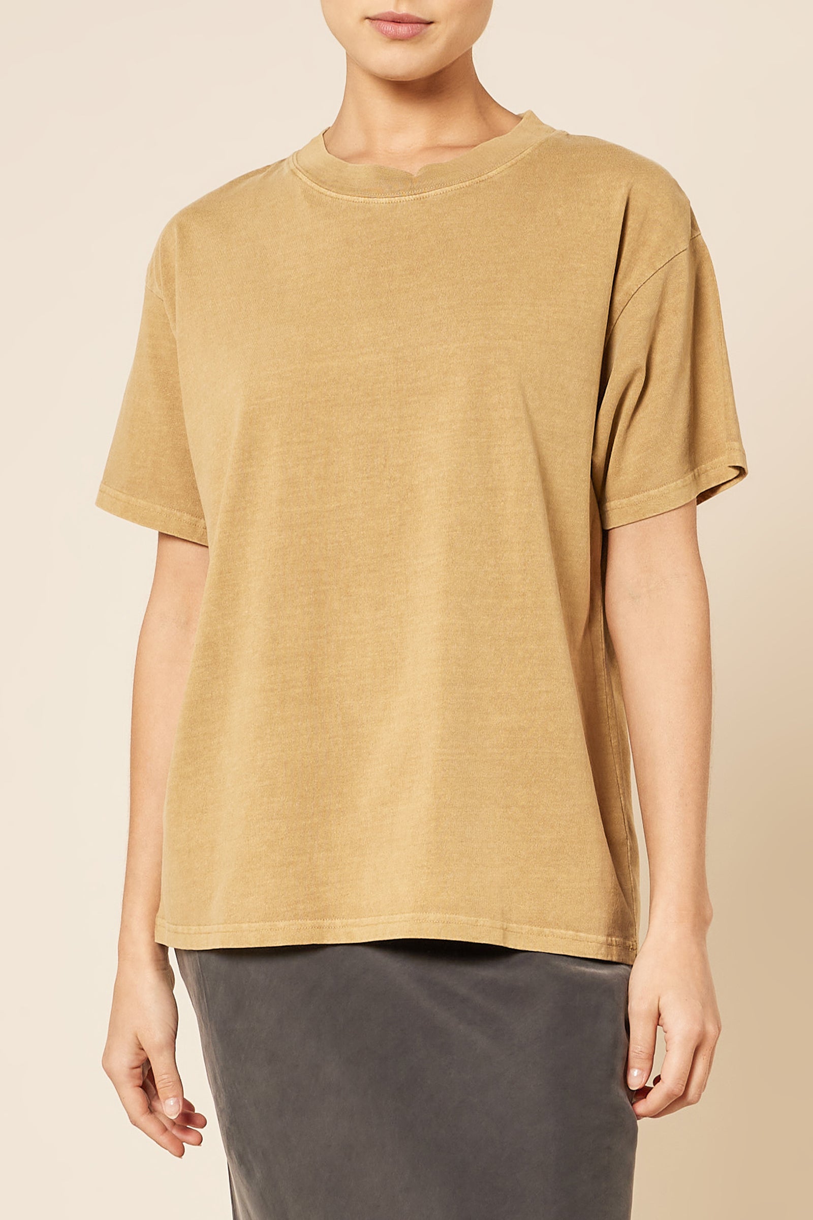 Nude Lucy Frankie Organic Washed Bf Tee In a Brown Oak Colour