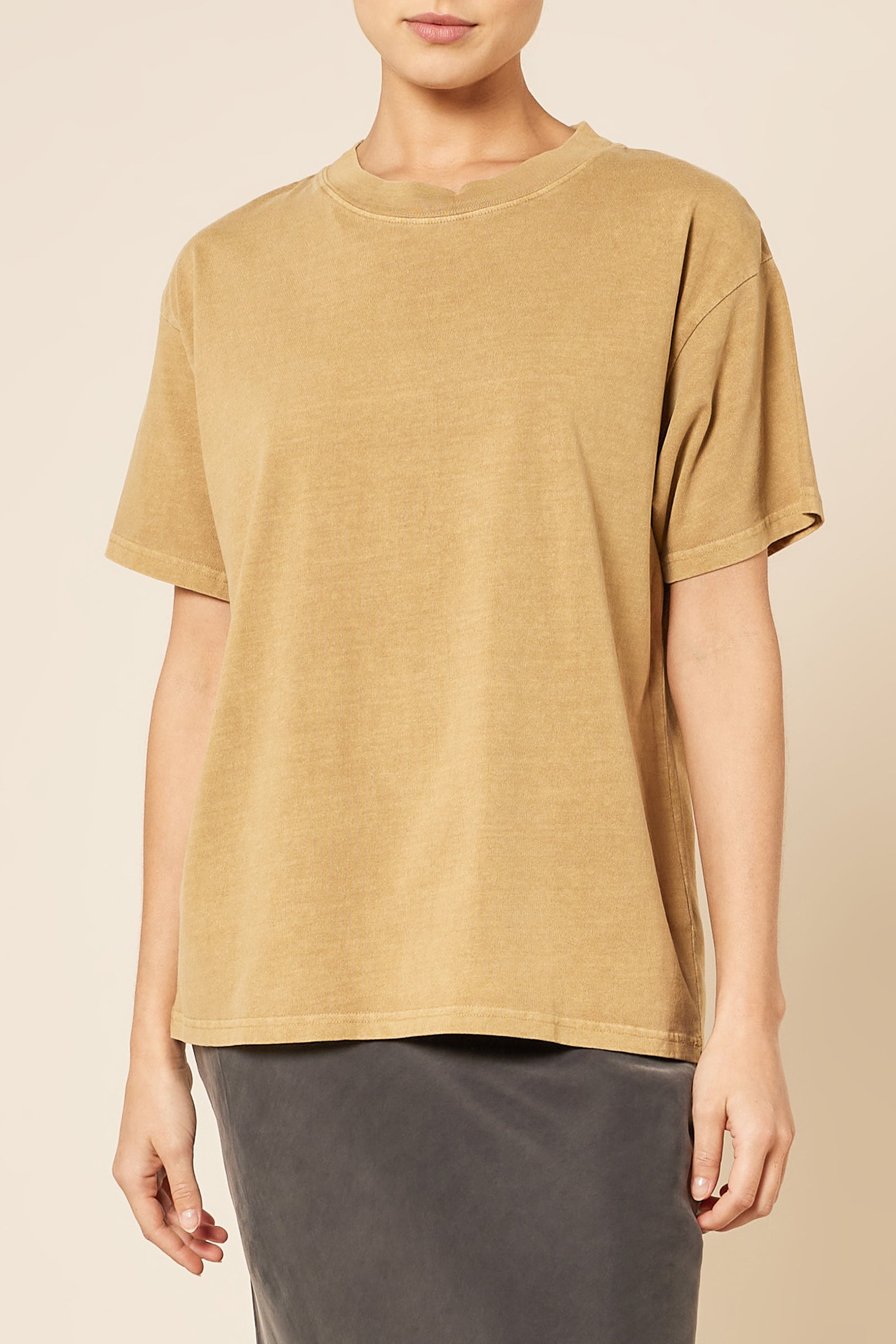 Nude Lucy Frankie Organic Washed Bf Tee In A Brown Oak Colour 