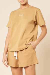 Nude Lucy Nude Organic Heritage Tee In a Brown Oak Colour