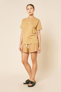 Nude Lucy Nude Organic Heritage Tee In a Brown Oak Colour