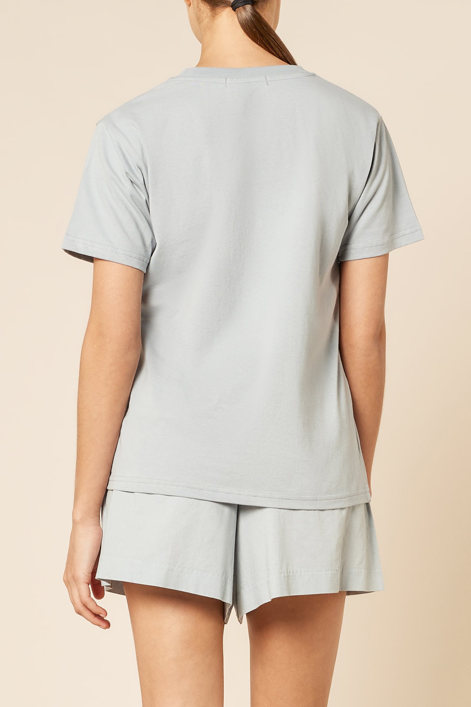 Nude Lucy Nude Organic Heritage Tee In A Blue & Green Toned Bermuda Colour 