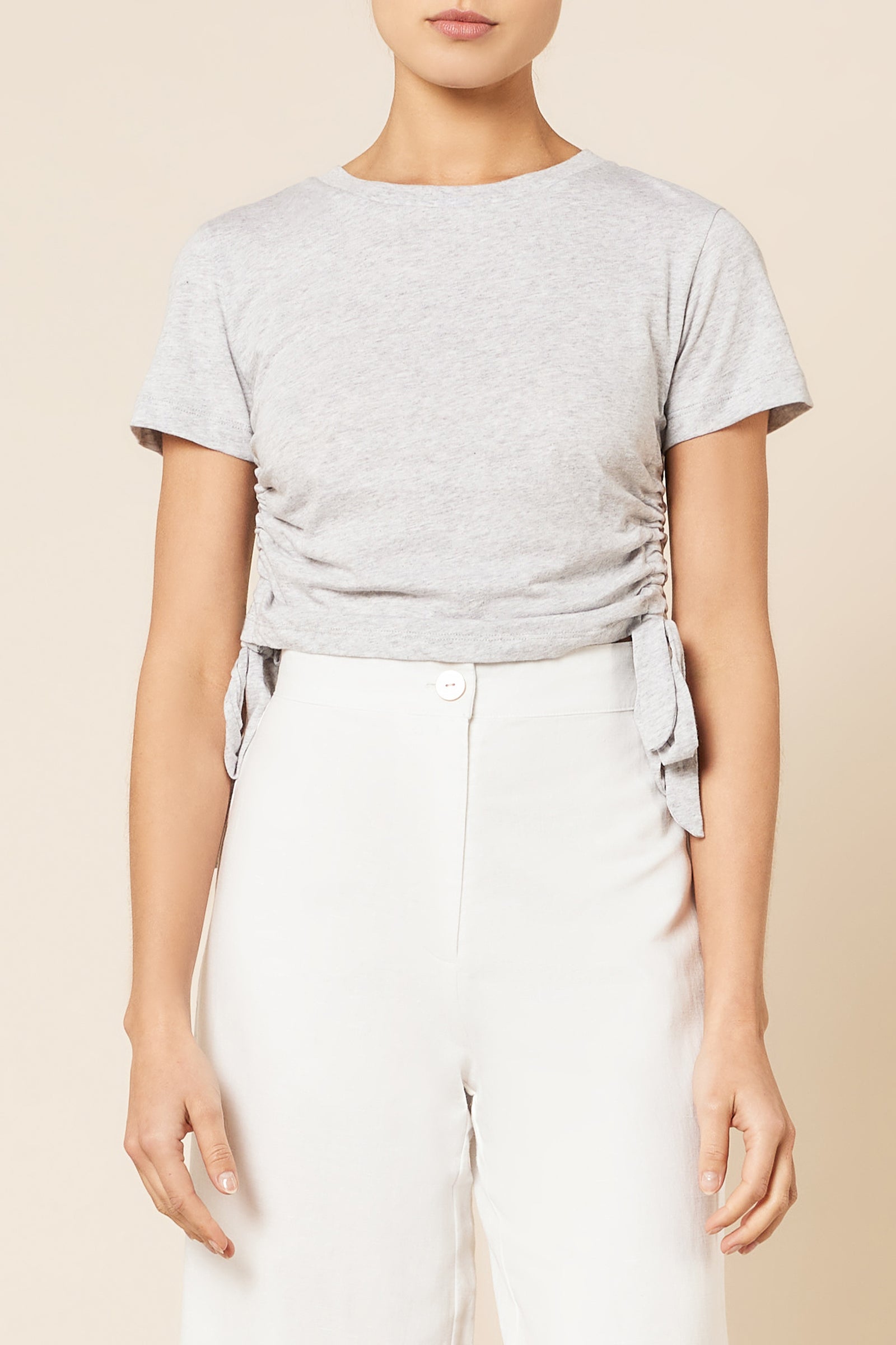 Nude Lucy Rowan Drawstring Tee In Grey Marle 