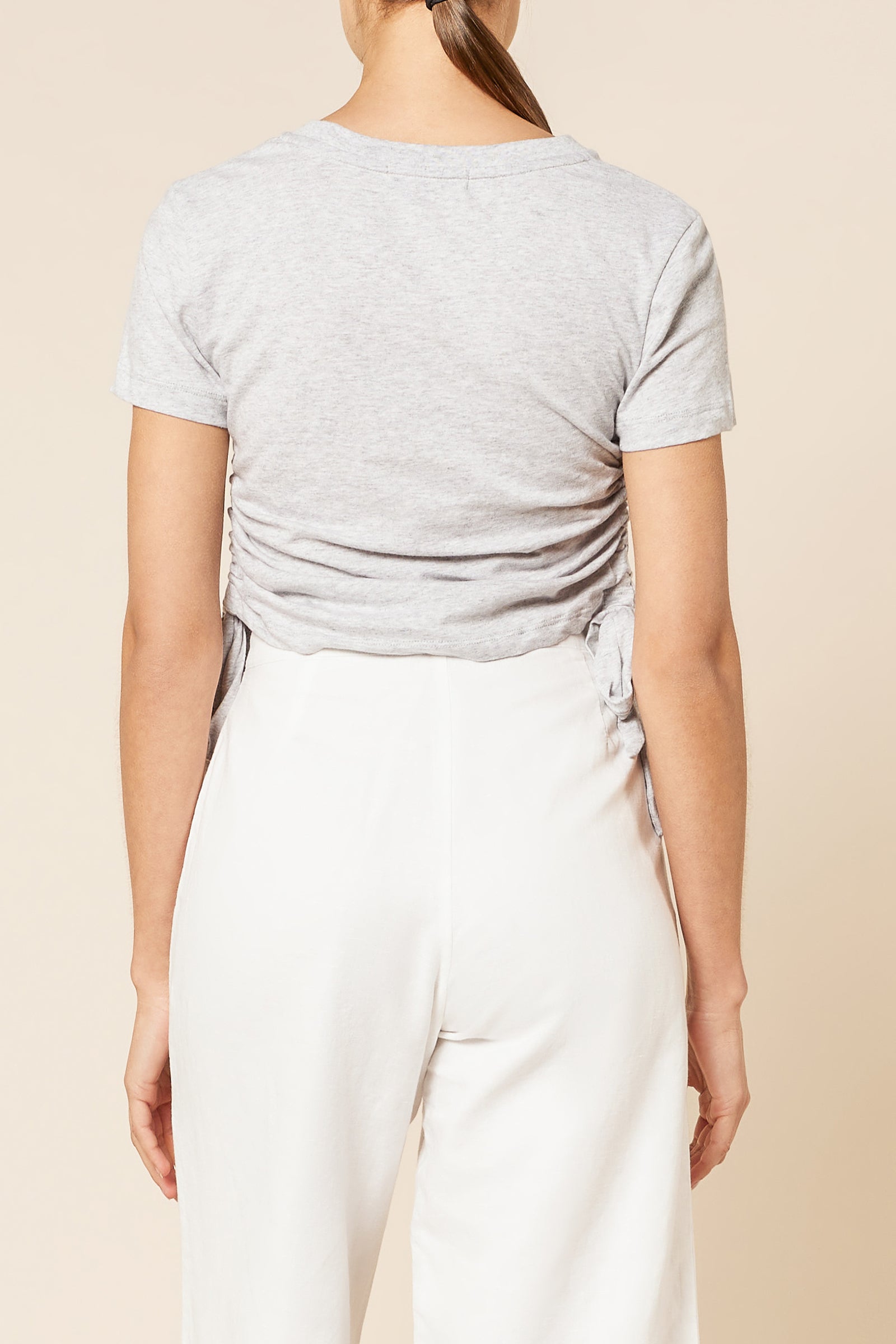 Nude Lucy Rowan Drawstring Tee In Grey Marle 