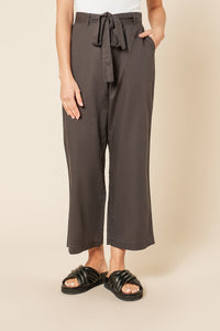 Nude Lucy Brynn Wide Leg Pant in a Dark Grey In a Brown Coal Colour