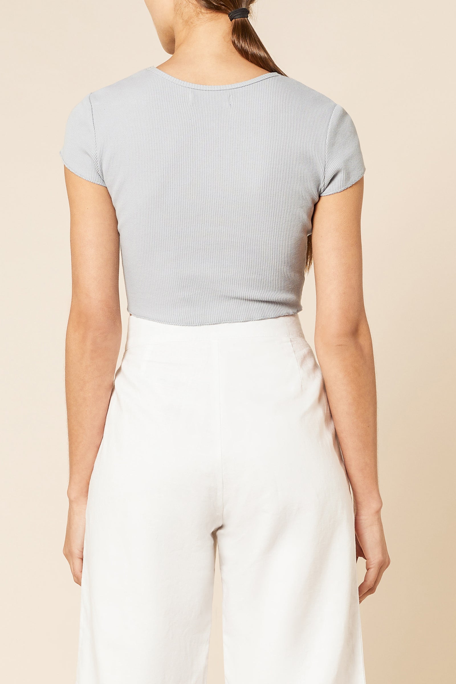 Nude Lucy Cameron Waffle Tee In A Blue & Green Toned Bermuda Colour 