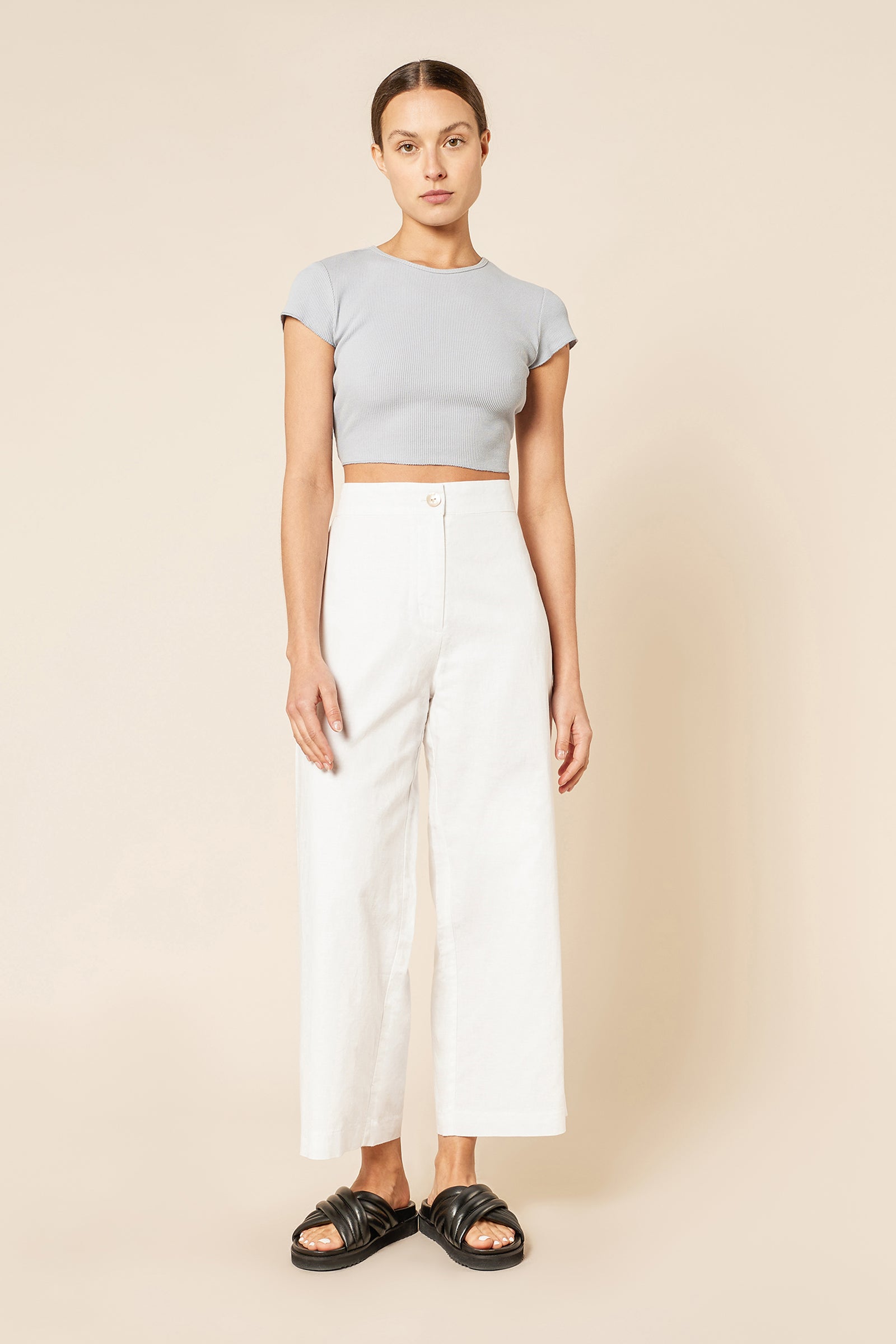 Nude Lucy Cameron Waffle Tee In A Blue & Green Toned Bermuda Colour 