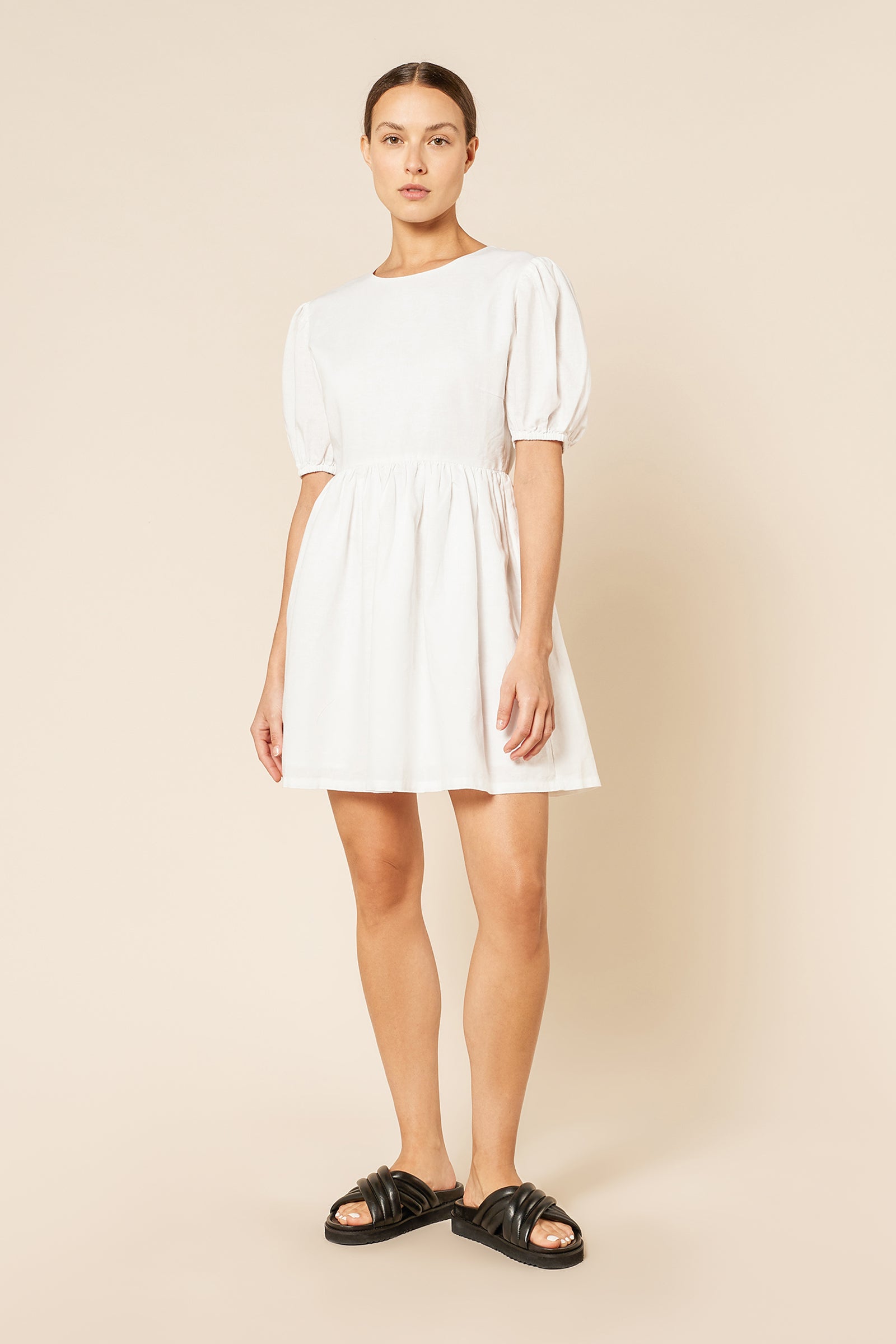 Nude Lucy Nima Linen Mini Dress In White 