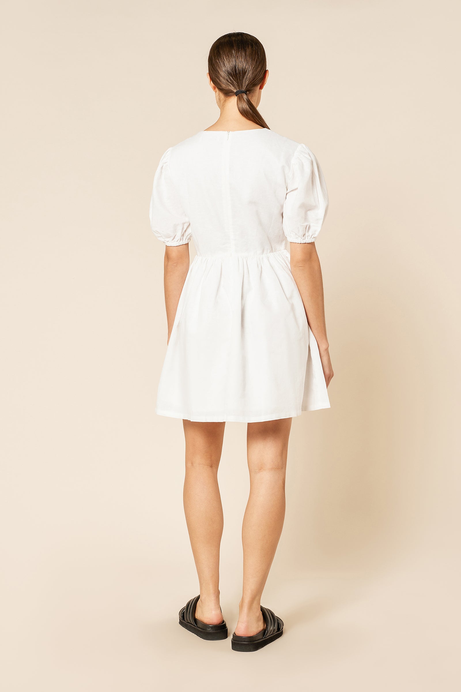Nude Lucy Nima Linen Mini Dress In White 