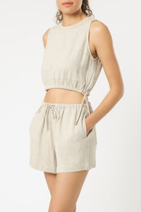 Nude Lucy rumi linen crop top oat top