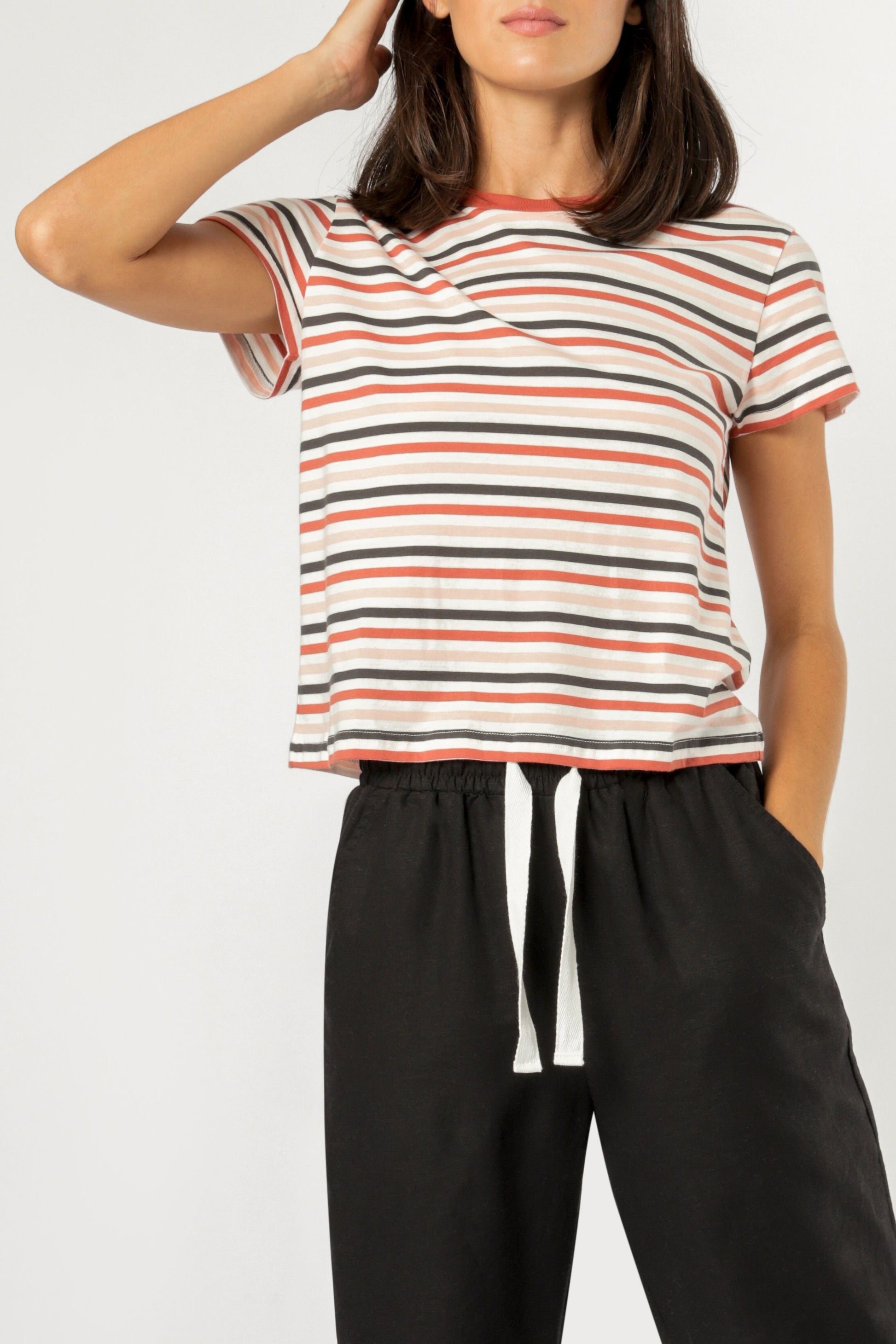 Nude Lucy Binx Multistripe Tee Auburn Stripe T Shirt 