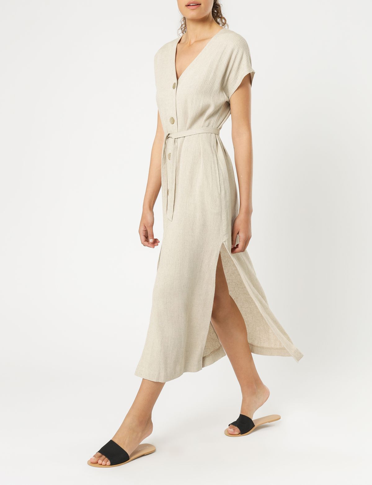 Nude Lucy rumi linen maxi dress oat dress
