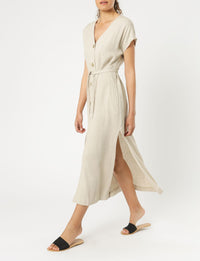 Nude Lucy rumi linen maxi dress oat dress