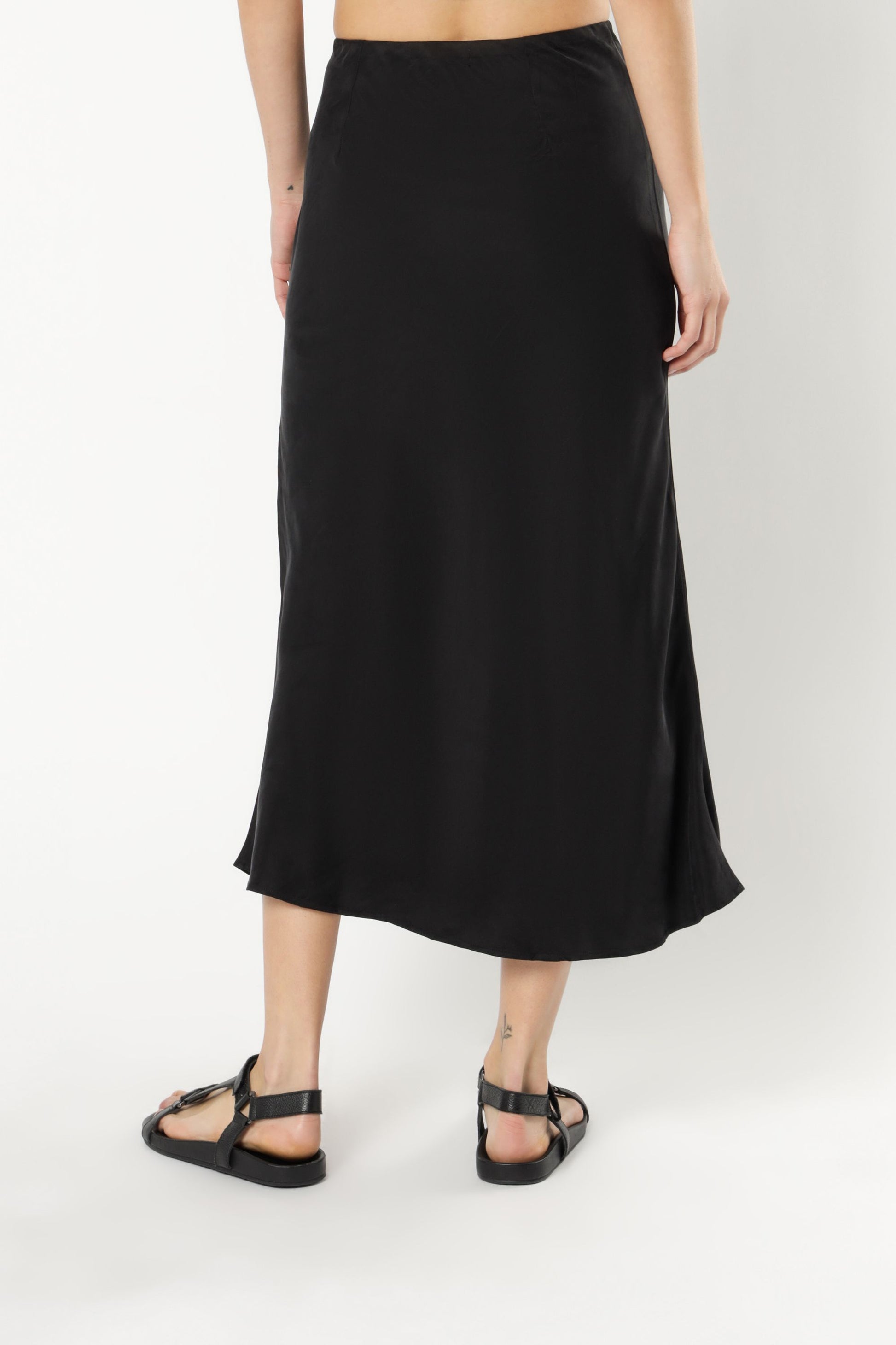 Nude Lucy Esme Cupro Midi Skirt Black Skirt 
