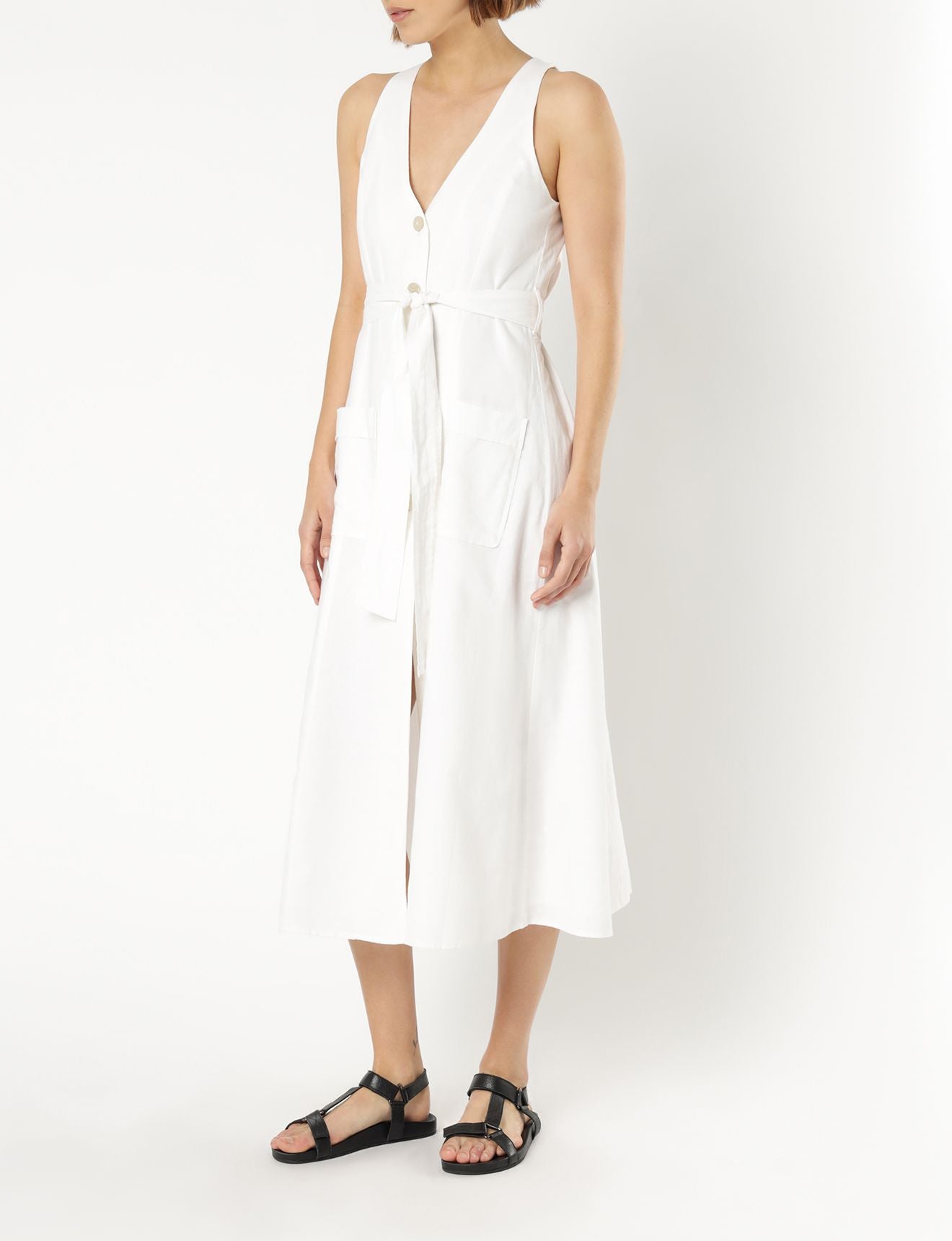 Nude Lucy Kora Linen Midi Dress White Dress 