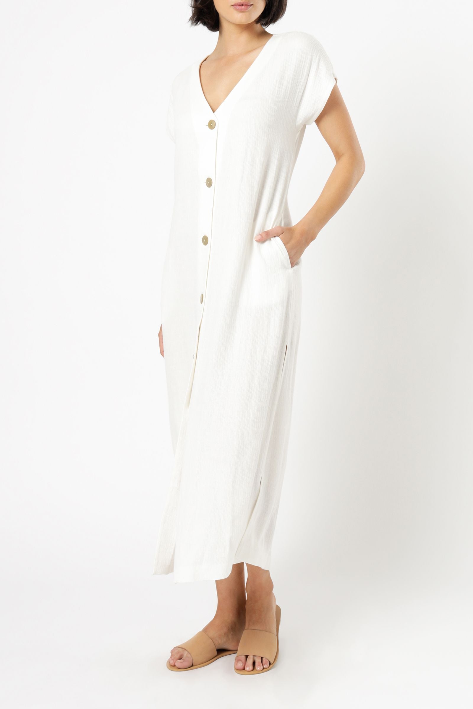 Nude Lucy Rumi Linen Maxi Dress Off White Dress 