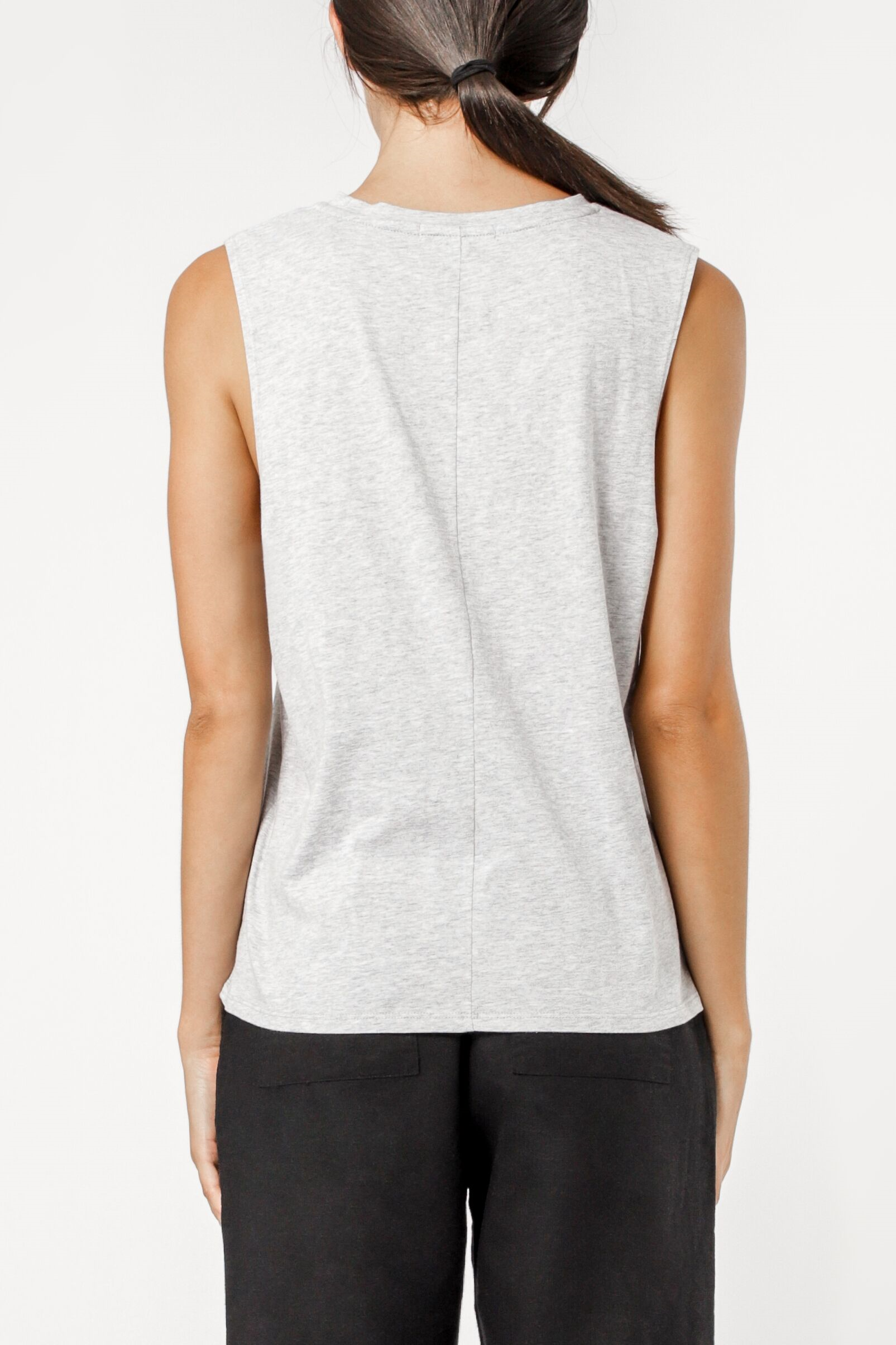 Nude Lucy Keira Basic Muscle Grey Marle Top 