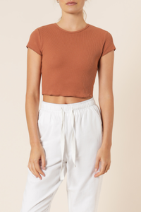 Nude Lucy cameron basic waffle tee cinnamon tees